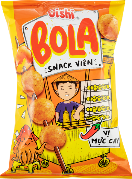 Изображение Чипсы шарики пшеничные Оиси пряный кальмар Ливейвел п/у, 68 г