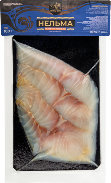 Изображение Рыба нарезка х/к Нельма филе Деликатесы Севера лоток, 100 г