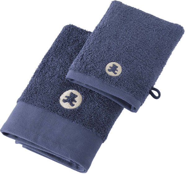 Изображение Набор полотенце и рукавичка Лулу Кастаньет синие Лулу Кастаньет кор, 1 шт