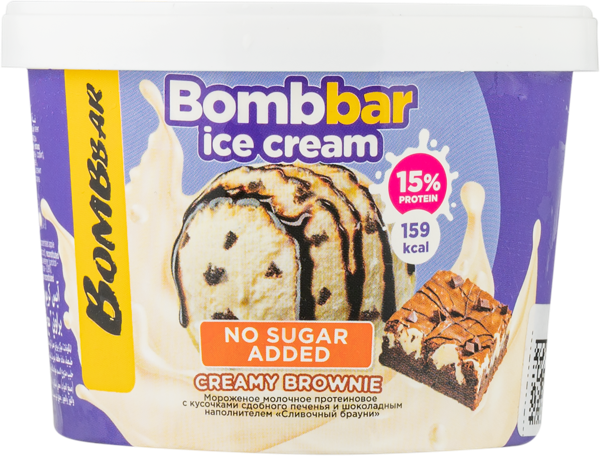 Изображение Мороженое молочное Бомббар сливочный брауни протеин Фитнес Фуд стакан, 150 г