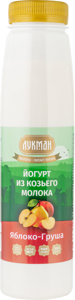 Изображение Йогурт 2,8-5,6% из козьего молока Лукман яблоко груша Надеждинский КМК п/б, 300 мл