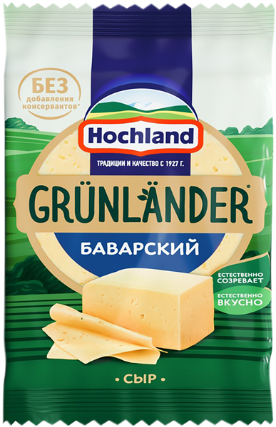 Изображение Сыр 45% Хохланд грюнландер баварский Хохланд Руссланд м/у, 180 г
