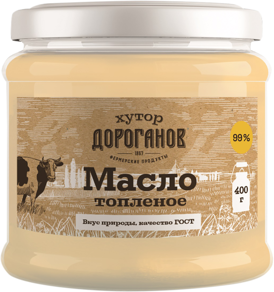 Изображение Масло 99% топленое Хутор Дороганов РМП Матвеево-Курганский с/б, 400 г