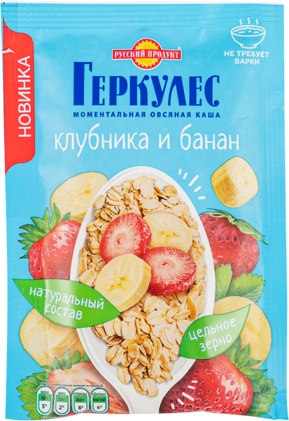 Изображение Каша овсяная Русский продукт клубника банан МирФудс м/у, 40 г