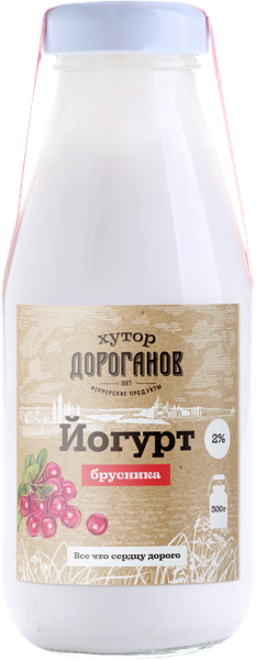 Изображение Йогурт 2% питьевой Хутор Дороганов брусника РМП Матвеево-Курганский с/б, 300 мл