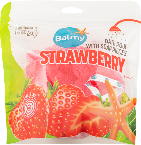 Изображение Мочалка для тела с мылом Балми роза клубника Балми м/у, 1 шт