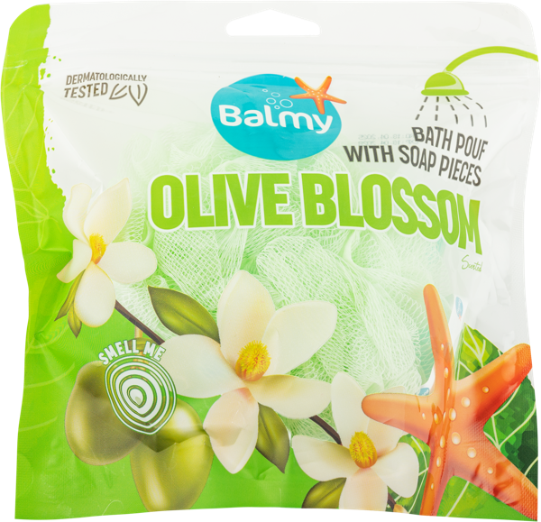 Изображение Мочалка для тела с мылом Балми роза олива Балми м/у, 1 шт