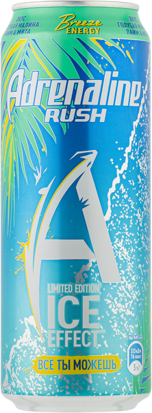 Изображение Напиток Энергетический Адреналин Раш Энергия Бриза Пепсико ж/б, 0,449 л
