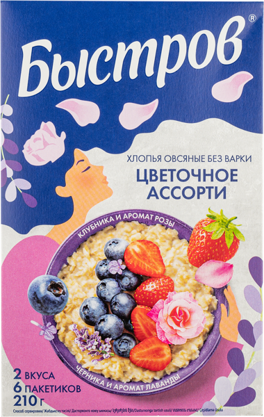 Изображение Каша овсяная Быстров цветочное ассорти Нестле Россия к/у, 210 г