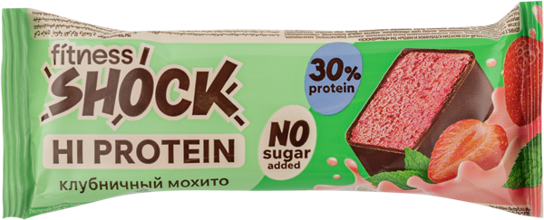 Изображение Батончик протеиновый Фитнес шок клубника мята Фитнес десерты м/у, 40 г