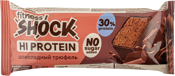 Изображение Батончик протеиновый Фитнес шок шоколадный Фитнес десерты м/у, 40 г