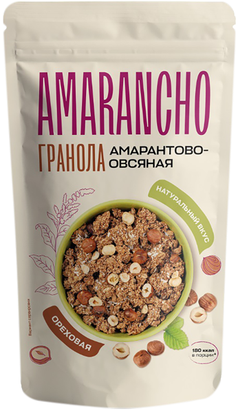 Изображение Гранола амарантово-овсяная Амаранчо ореховая РоуЛайф м/у, 270 г