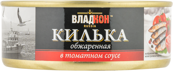 Изображение Килька в томатном соусе Владкон обжаренная Владкон ТД ж/б, 240 г