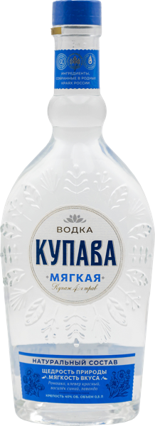 Изображение Водка Спирт Альфа 40% Купава мягкая Татспиртпром с/б, 0,5 л