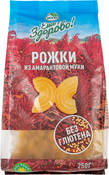 Изображение Макароны из амарантовой муки Ешь Здорово рожки Ди энд Ди м/у, 250 г