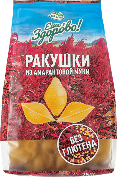 Изображение Макароны из амарантовой муки Ешь Здорово ракушки Ди энд Ди м/у, 250 г