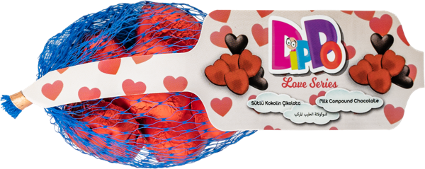 Изображение Шоколад молочный Диппо сердца красные Зирве чиколата м/у, 30 г