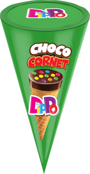 Изображение Вафельный рожок Диппо шоколад и драже Зирве чиколата м/у, 25 г