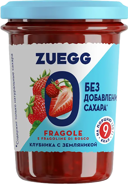 Изображение Конфитюр без сахара Цуегг клубника с земляникой Цуегг Дойчлэнд с/б, 220 г