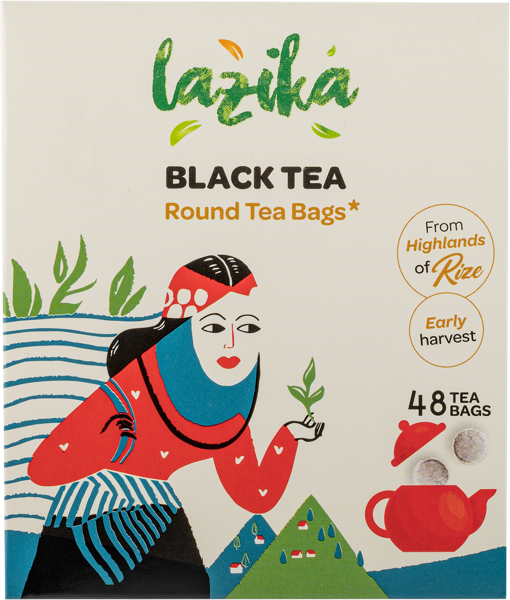 Изображение Чай черный в пакетиках на чайник Лазика Лазика к/у, 48*3,2 г