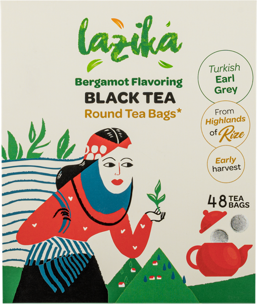 Изображение Чай черный в пакетиках на чайник Лазика бергамот Лазика к/у, 48*3,2 г
