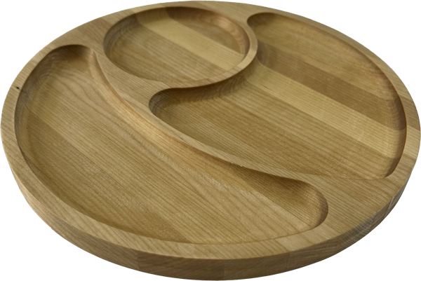 Изображение Менажница 23х1,5см 3 отсека Гармония береза круглая Гармония , 1 шт