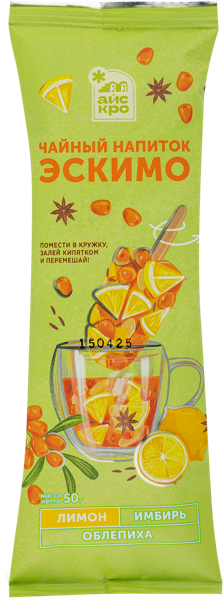 Изображение Чайный напиток лимоном зам Айскро эскимо с облепихой Иль Мио Мороженко м/у, 65 г