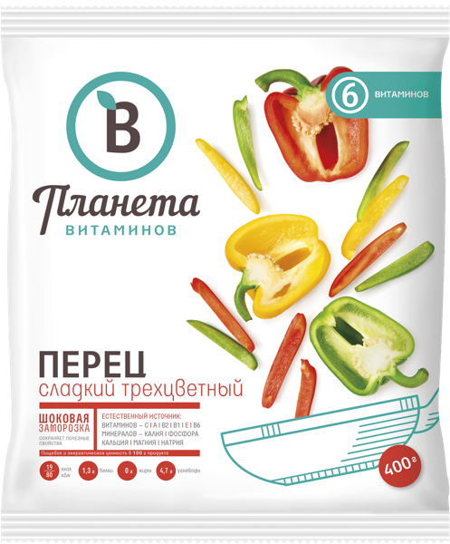 Изображение Овощи замороженные Планета витаминов перец трехцветный Шандонг Фангксин Фуд м/у, 300 г