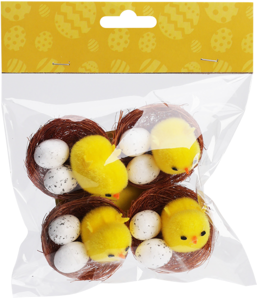 Изображение Фигурка пасхальная Купман цыплята в гнездах Купман Интернэшнл , 4 шт