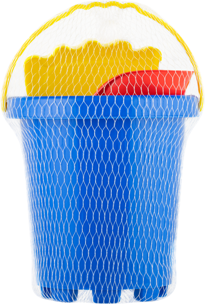 Изображение Набор 4 предмета для песка Купман ведро с формочками 19см Купман Македония сетка, 1 шт