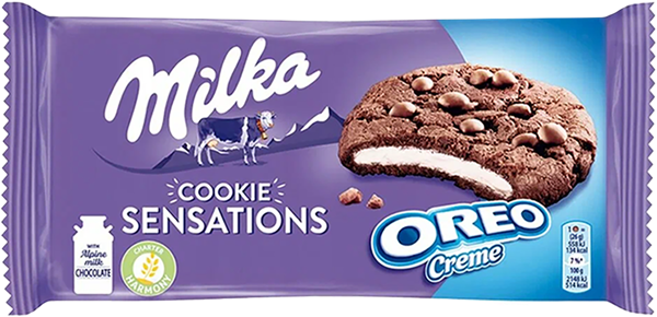 Изображение Печенье с начинкой Милка сэнсейшн крем Орео шоколадное Мондэлис м/у, 156 г