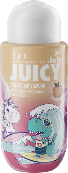 Изображение Шампунь для волос детский Джуси лаб персик 2в1 Капелла ООО п/у, 250 мл