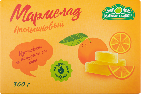 Изображение Мармелад Белевские сладости апельсин Белевские сладости кор, 360 г