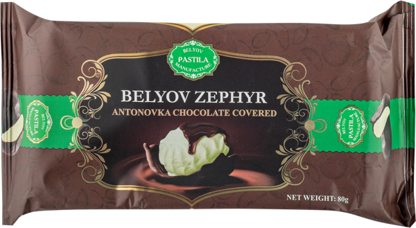 Изображение Зефир в шоколадной глазури Белевская пастила антоновка Белевская пастила м/у, 80 г