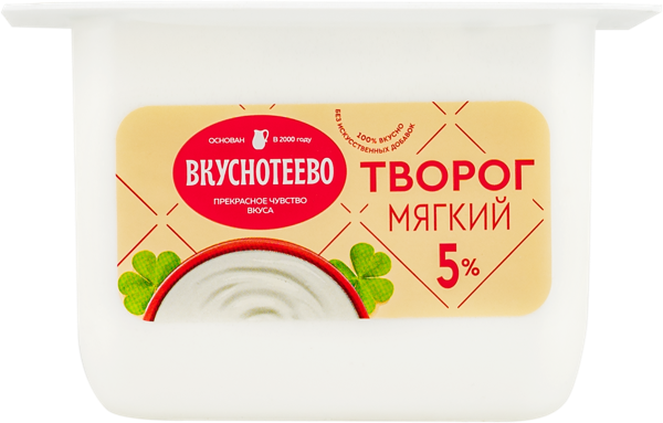 Изображение Творог 5% мягкий Вкуснотеево Молвест п/б, 175 г