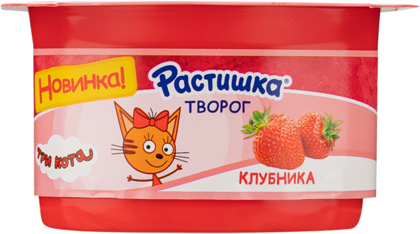 Изображение Творог 3,5% с 3 лет Растишка клубника Эйч энд Эн п/б, 110 г