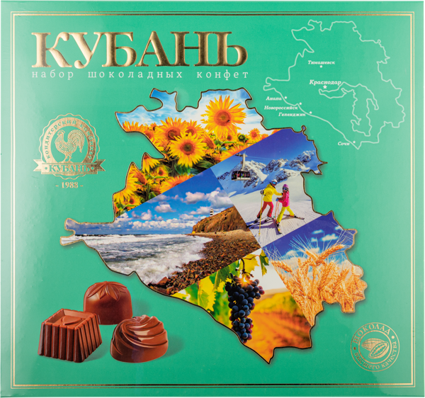 Изображение Конфеты г.Тимашевск Кубань ассорти шоколадные Кубань КК кор, 180 г
