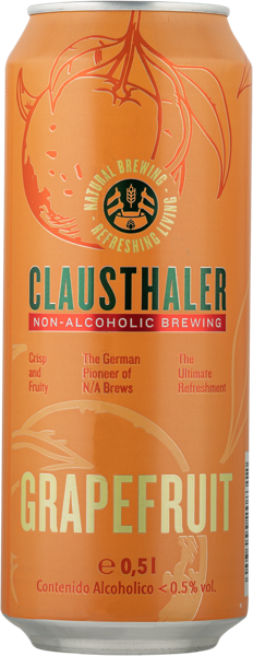 Изображение Пиво 0,49% безалкогольное Клаусталлер грейпфрут Биндинг Брауридж Аг ж/б, 0,5 л