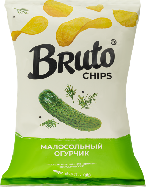 Изображение Чипсы картофельные Бруто малосольный огурчик Стамба м/у, 120 г