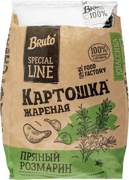 Изображение Чипсы картофельные Бруто пряный розмарин Стамба м/у, 120 г