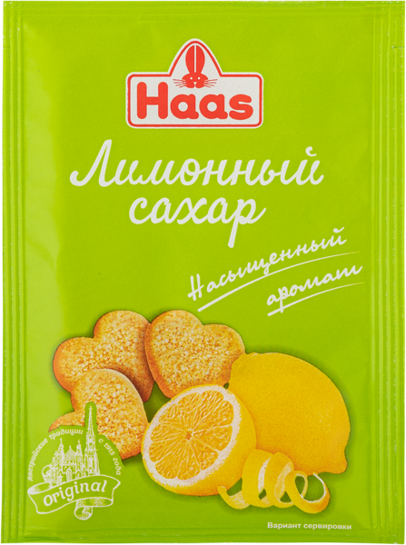 Изображение Сахар лимонный ХААС ЭД ХААС ООО м/у, 12 г
