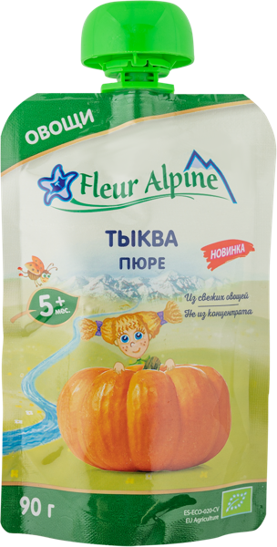 Изображение Пюре овощное с 5 мес Флер Альпин БИО тыква Алиментасион и Нутрисион м/у, 97 г