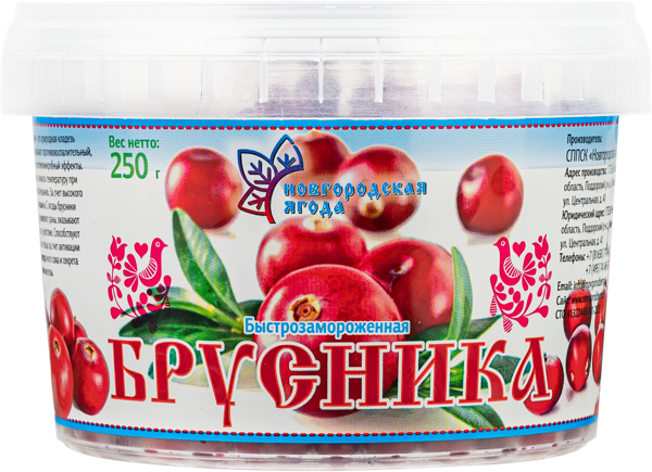 Изображение Ягоды замороженные Новгородская ягода брусника Новгородская ягода СППСК пл/б, 250 г