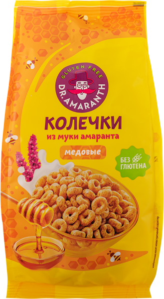 Изображение Готовый завтрак Др.Амарант без глютена Колечки медовые Ди энд Ди м/у, 100 г