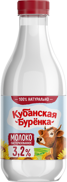 Изображение Молоко 3,2% Кубанская Буренка ВБД п/б, 930 мл