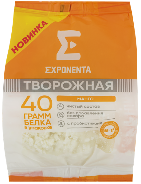 Изображение Продукт кисломолочный 0% творожный Экспонента манго Молочные горки м/у, 250 г