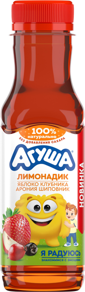 Изображение Напиток сокосодержащий с 3-х лет Агуша яблоко клубника шиповник Вимм-Билль-Данн п/б, 300 мл
