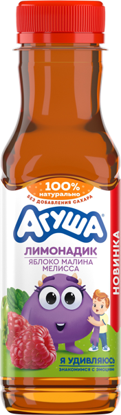 Изображение Напиток сокосодержащий с 3-х лет Агуша яблоко малина мелисса Вимм-Билль-Данн п/б, 300 мл