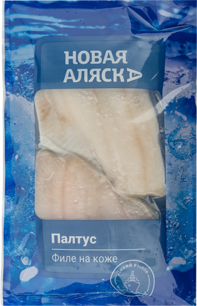 Изображение Рыба с/к б/к замороженная Новая Аляска палтус синекорый филе Новая Аляска Волхов пакет, 400 г