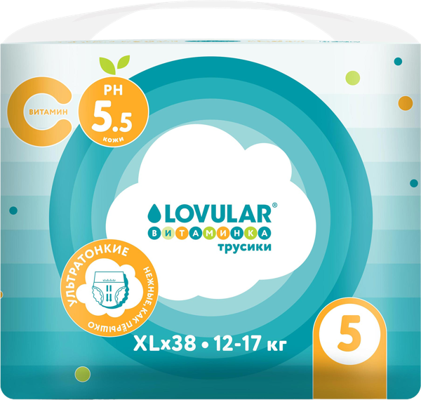 Изображение Трусики XL 12-17кг Ловулар витаминка Ловулар ЛТД м/у, 38 шт